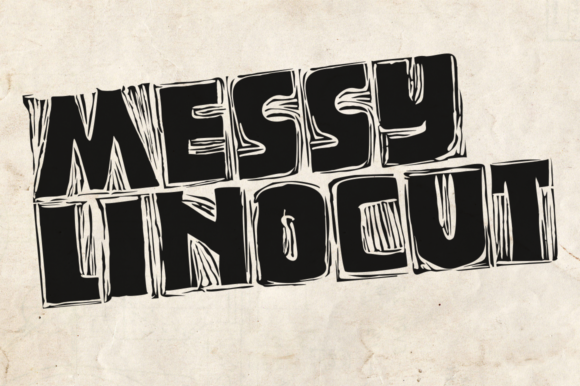 Messy Linocut: A Crafty Display Font for Small Business Owners